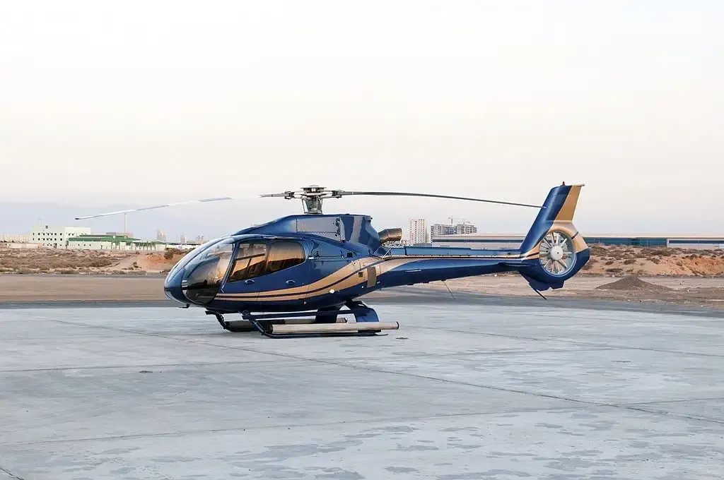 Aerial view of the Burj Al Arab and Jumeirah coastline from a helicopter